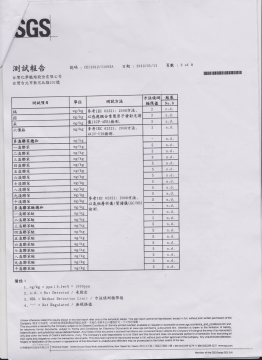 原料测试报告
